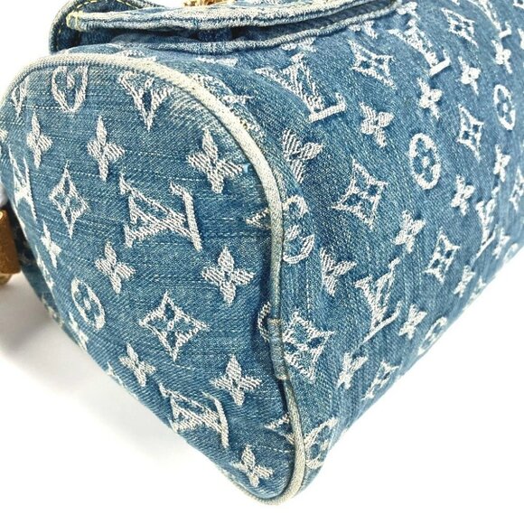 LOUIS VUITTON MonogramDenim Neo Speedy Bag Mini Duffle Bag Hand Bag - Picture 3 of 15